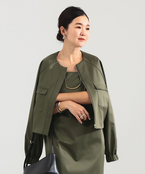 Demi-Luxe BEAMS(デミルクス ビームス)の「エディター東原妙子 × Demi-Luxe BEAMS / シャイニー ポケット ショートブルゾン(ブルゾン・レディース・オリーブ/ネイビー・38/36)」の19枚目の写真