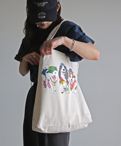 COURO（コウロ）の「アニマルプリントキャンバストートバッグ（トートバッグ・レディース・アイボリー系1/アイボリー系・FREE）」の9枚目の写真