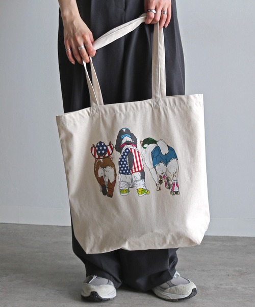 COURO（コウロ）の「アニマルプリントキャンバストートバッグ（トートバッグ・レディース・アイボリー系1/アイボリー系・FREE）」の10枚目の写真