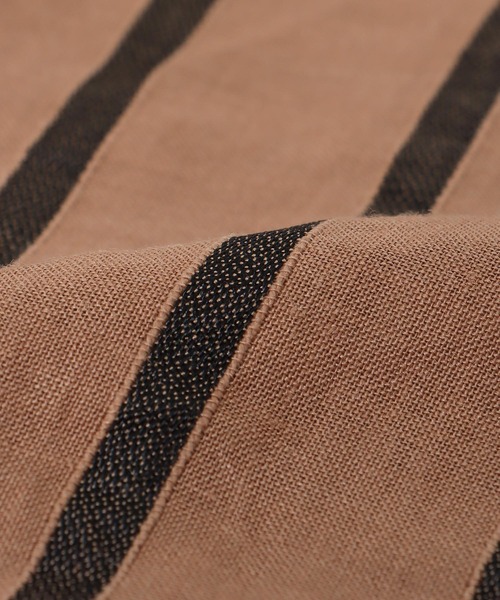 Jines（ジネス）の「リネンストライプ ラップ風スカート【セットアップ可】（スカート・レディース・ブラック/キャメル・38）」の16枚目の写真