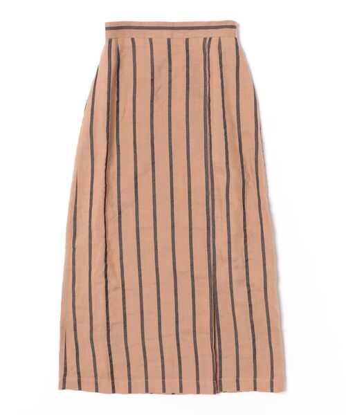 Jines（ジネス）の「リネンストライプ ラップ風スカート【セットアップ可】（スカート・レディース・ブラック/キャメル・38）」の22枚目の写真