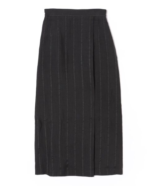 Jines（ジネス）の「リネンストライプ ラップ風スカート【セットアップ可】（スカート・レディース・ブラック/キャメル・38）」の20枚目の写真