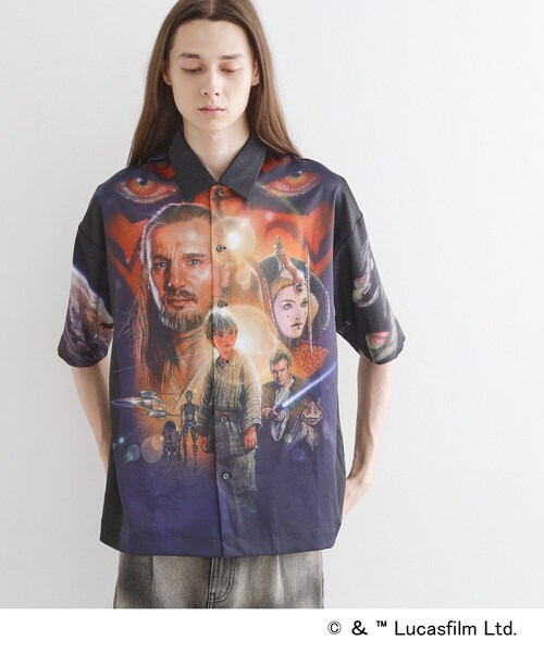 STAR WARS（スターウォーズ）の「【STAR WARS】Capsule Collection 2WAY半袖シャツ（シャツ/ブラウス・メンズ・ホワイト系4/ブラック系3/サックスブルー系3・02/03）」の3枚目の写真