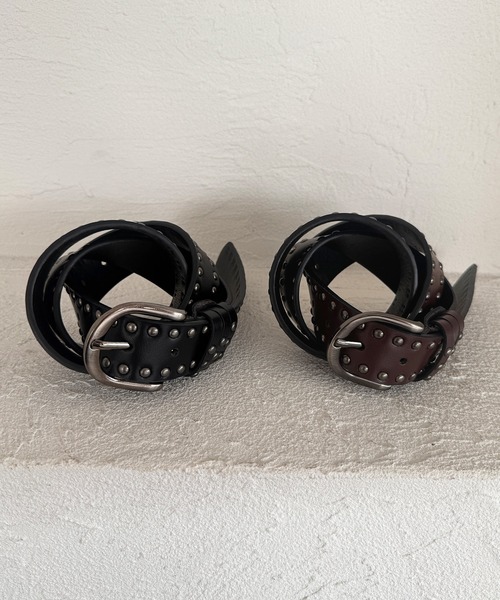 kutir(クティール)の「kutirlune/スタッズベルト 太ベルト(ベルト・メンズ・ブラック/ブラウン・FREE)」の3枚目の写真