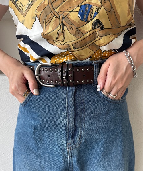 kutir(クティール)の「kutirlune/スタッズベルト 太ベルト(ベルト・メンズ・ブラック/ブラウン・FREE)」の7枚目の写真