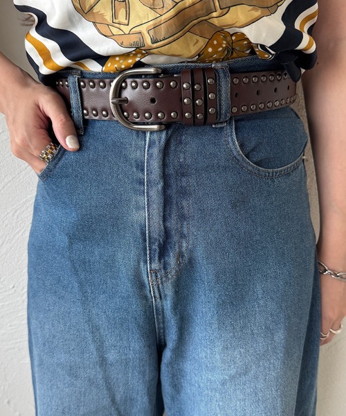 kutir(クティール)の「kutirlune/スタッズベルト 太ベルト(ベルト・メンズ・ブラック/ブラウン・FREE)」の6枚目の写真