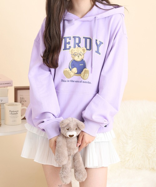 NERDY(ノルディ)の「クレバーネディプルオーバーフーディ(パーカー・メンズ・パープル/ネイビー/グレー・M/L/S)」の3枚目の写真