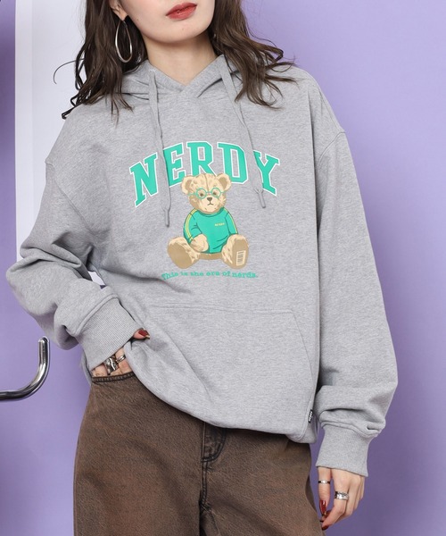 NERDY(ノルディ)の「クレバーネディプルオーバーフーディ(パーカー・メンズ・パープル/ネイビー/グレー・M/L/S)」の4枚目の写真