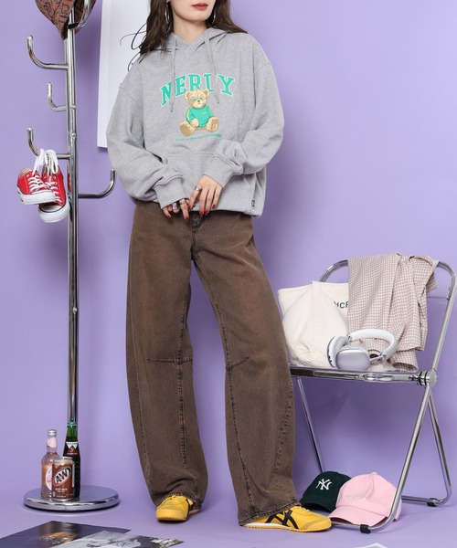 NERDY(ノルディ)の「クレバーネディプルオーバーフーディ(パーカー・メンズ・パープル/ネイビー/グレー・M/L/S)」の7枚目の写真