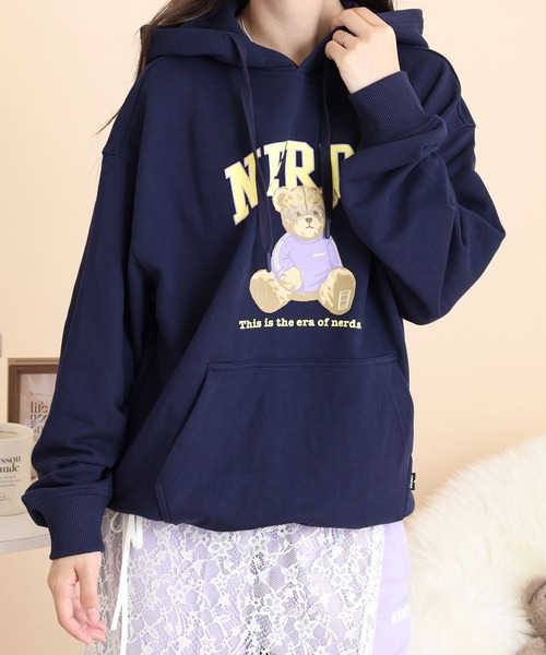 NERDY(ノルディ)の「クレバーネディプルオーバーフーディ(パーカー・メンズ・パープル/ネイビー/グレー・M/L/S)」の8枚目の写真