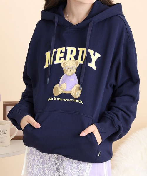 NERDY(ノルディ)の「クレバーネディプルオーバーフーディ(パーカー・メンズ・パープル/ネイビー/グレー・M/L/S)」の10枚目の写真