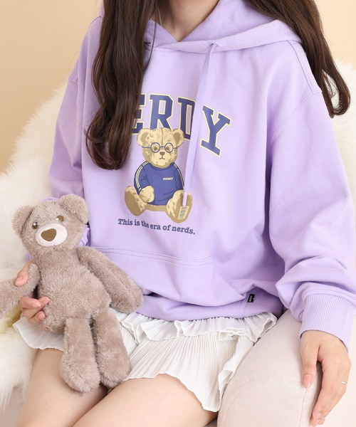 NERDY(ノルディ)の「クレバーネディプルオーバーフーディ(パーカー・メンズ・パープル/ネイビー/グレー・M/L/S)」の12枚目の写真