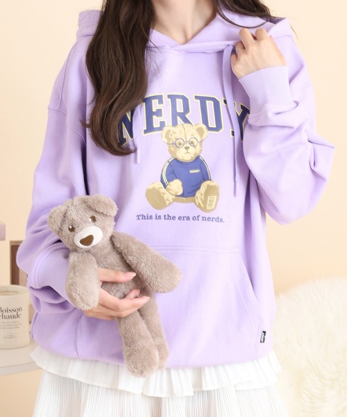 NERDY(ノルディ)の「クレバーネディプルオーバーフーディ(パーカー・メンズ・パープル/ネイビー/グレー・M/L/S)」の14枚目の写真