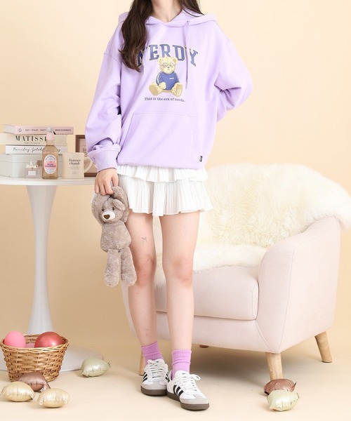 NERDY(ノルディ)の「クレバーネディプルオーバーフーディ(パーカー・メンズ・パープル/ネイビー/グレー・M/L/S)」の16枚目の写真