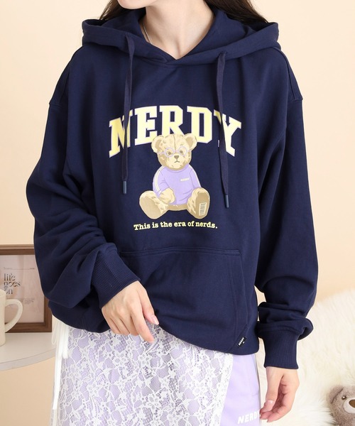 NERDY(ノルディ)の「クレバーネディプルオーバーフーディ(パーカー・メンズ・パープル/ネイビー/グレー・M/L/S)」の9枚目の写真
