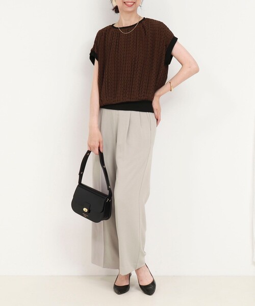 MICO COULIER(ミコクリエ)の「シアーマンスドットプリーツブラウス(シャツ/ブラウス・レディース・ブラック系その他/ブラウン系その他・38)」の5枚目の写真