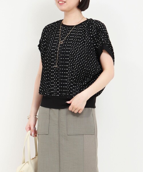 MICO COULIER(ミコクリエ)の「シアーマンスドットプリーツブラウス(シャツ/ブラウス・レディース・ブラック系その他/ブラウン系その他・38)」の11枚目の写真