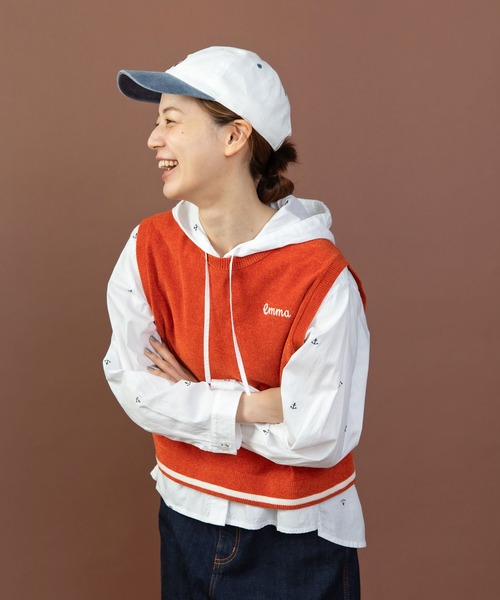 PAR ICI（パーリッシィ）の「emma チェーン刺繍 カレッジベスト（ベスト・レディース・オレンジ/カーキ/ネイビー・FREE）」の13枚目の写真