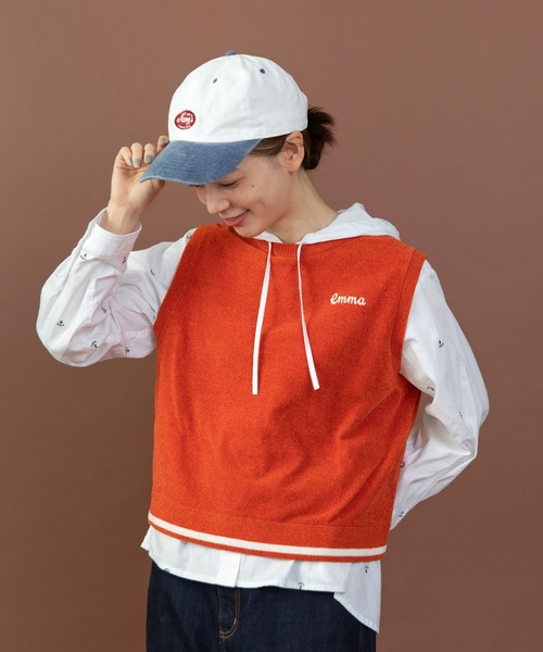 PAR ICI（パーリッシィ）の「emma チェーン刺繍 カレッジベスト（ベスト・レディース・オレンジ/カーキ/ネイビー・FREE）」の14枚目の写真