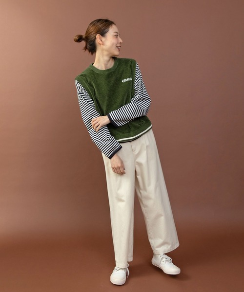 PAR ICI（パーリッシィ）の「emma チェーン刺繍 カレッジベスト（ベスト・レディース・オレンジ/カーキ/ネイビー・FREE）」の6枚目の写真