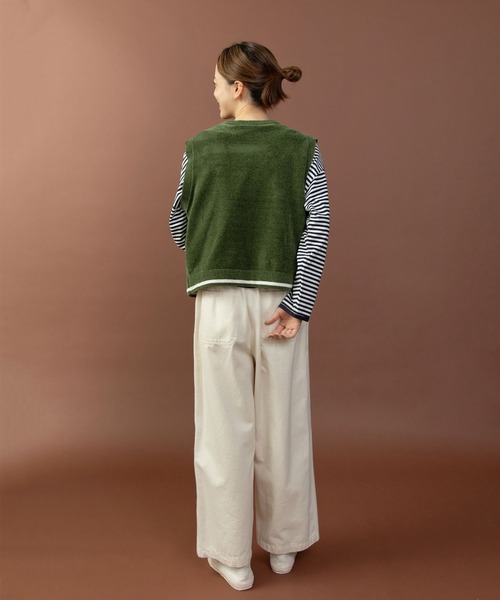 PAR ICI（パーリッシィ）の「emma チェーン刺繍 カレッジベスト（ベスト・レディース・オレンジ/カーキ/ネイビー・FREE）」の8枚目の写真