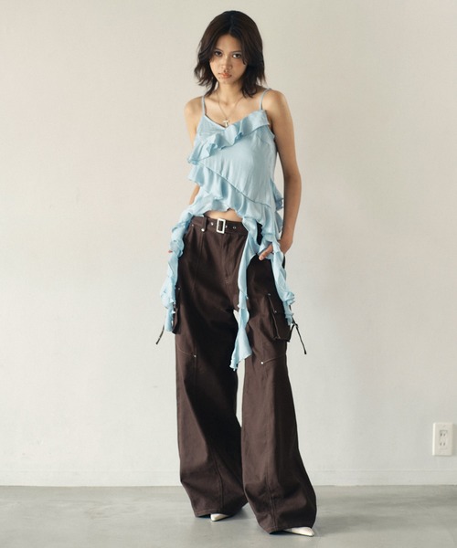 ACLENT（アクレント）の「ステッチデザインカーゴパンツ（カーゴパンツ・レディース・ブラウン/カーキ・X-SMALL/SMALL/MEDIUM）」の12枚目の写真