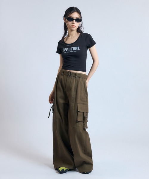 ACLENT（アクレント）の「ステッチデザインカーゴパンツ（カーゴパンツ・レディース・ブラウン/カーキ・X-SMALL/SMALL/MEDIUM）」の8枚目の写真