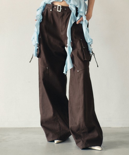 ACLENT（アクレント）の「ステッチデザインカーゴパンツ（カーゴパンツ・レディース・ブラウン/カーキ・X-SMALL/SMALL/MEDIUM）」の13枚目の写真