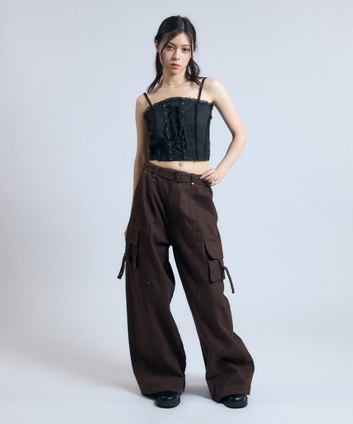 ACLENT（アクレント）の「ステッチデザインカーゴパンツ（カーゴパンツ・レディース・ブラウン/カーキ・X-SMALL/SMALL/MEDIUM）」の15枚目の写真