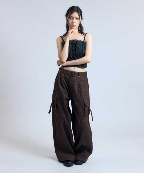 ACLENT（アクレント）の「ステッチデザインカーゴパンツ（カーゴパンツ・レディース・ブラウン/カーキ・X-SMALL/SMALL/MEDIUM）」の16枚目の写真