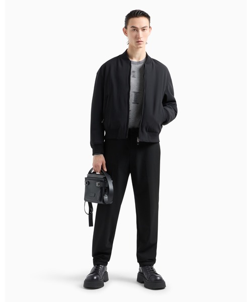 EMPORIO ARMANI（エンポリオアルマーニ）の「【エンポリオ アルマーニ】セーター バージンウール ツートーンマイクロストライプ＆オールオーバーレタリング（ニット/セーター・メンズ・ブルー系その他・LARGE/SMALL/X-SMALL）」の4枚目の写真