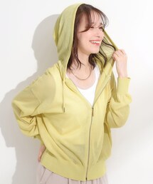 DRESKIP | 冷房対策にも 上品なシアー感のニットパーカ(カーディガン/ボレロ)