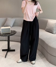 shoppinggo（ショッピングゴー）の「夏服 ワイドパンツ サマーパンツ ストレート ウエストゴム パンツ ズボン ゆったり リラックスパンツ（その他パンツ）」