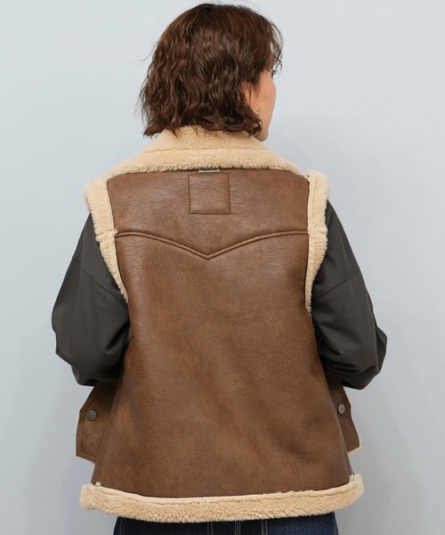 BILLABONG/ビラボン FAUX LEATHER MOUTON VEST ベスト BF014-750