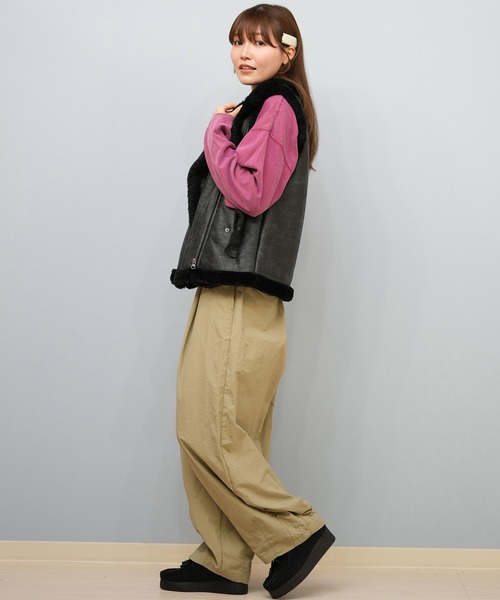 BILLABONG/ビラボン FAUX LEATHER MOUTON VEST ベスト BF014-750