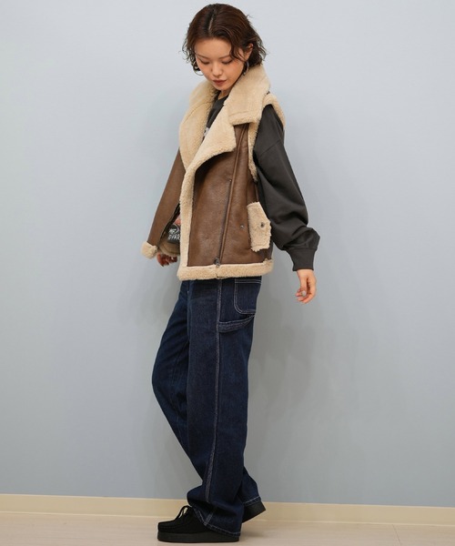 BILLABONG/ビラボン FAUX LEATHER MOUTON VEST ベスト BF014-750