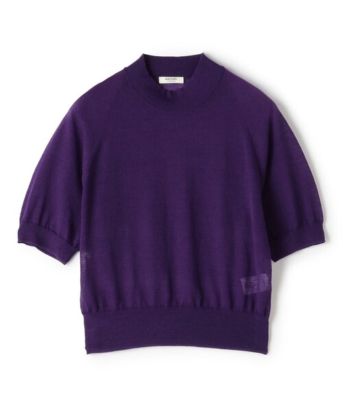 シアーウールブレンド ハーフスリーブプルオーバー