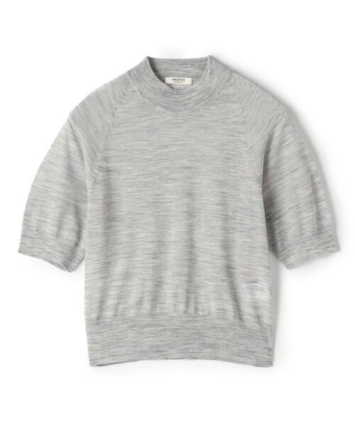 MACPHEE（マカフィー）の「シアーウールブレンド ハーフスリーブプルオーバー（ニット/セーター・レディース・ライトグレー/ネイビー/パープル・S）」の2枚目の写真
