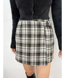 EVRIS | ラップチェックミニスカート【セットアップ着用可能】(スカート)
