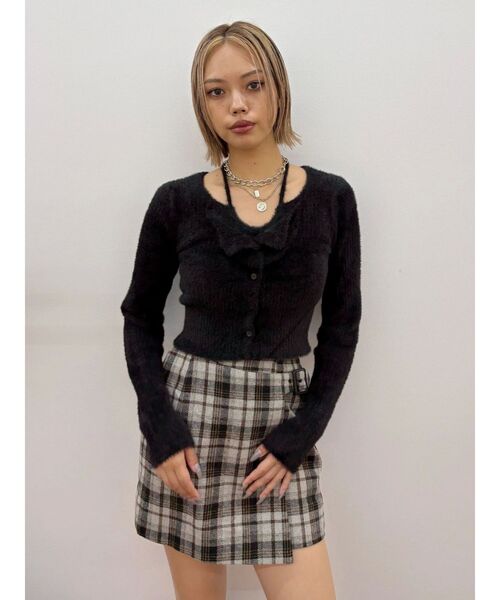 EVRIS（エヴリス）の「ラップチェックミニスカート【セットアップ着用可能】（スカート・レディース・ブラウン/グレー・SMALL/MEDIUM）」の15枚目の写真