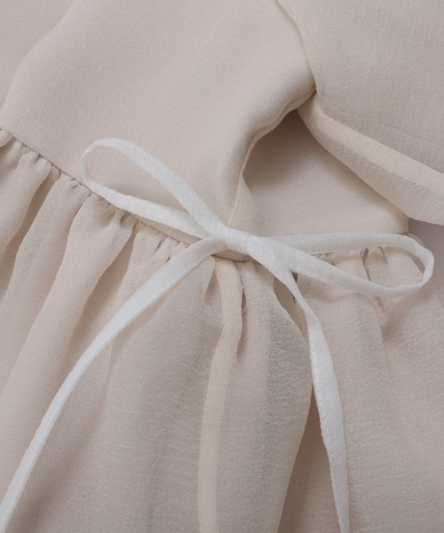 クリンクルシアーオーガンジーボリュームスリーブトップス（その他