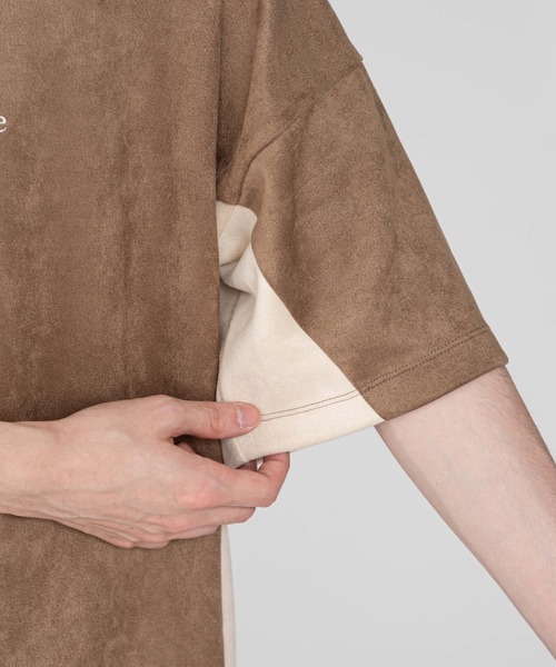 BROWNY（ブラウニー）の「BROWNY/【25年秋冬新作】フェイクスウェードドルマンハーフZIPT（Tシャツ/カットソー・メンズ・ブラウン/ライトグレー・MEDIUM/LARGE）」の12枚目の写真