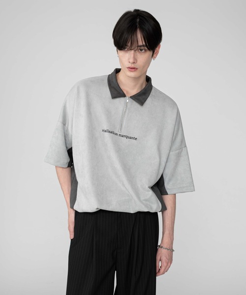 BROWNY（ブラウニー）の「BROWNY/【25年秋冬新作】フェイクスウェードドルマンハーフZIPT（Tシャツ/カットソー・メンズ・ブラウン/ライトグレー・MEDIUM/LARGE）」の19枚目の写真