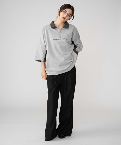 BROWNY（ブラウニー）の「BROWNY/【25年秋冬新作】フェイクスウェードドルマンハーフZIPT（Tシャツ/カットソー・メンズ・ブラウン/ライトグレー・MEDIUM/LARGE）」の20枚目の写真