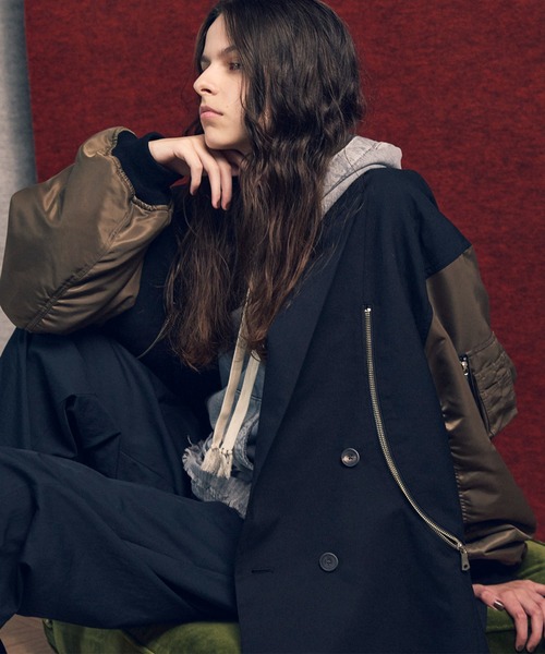 メゾンスペシャル ダブルブレスト セットアップ サイズ1 UNISEX》Prime-Over MA-1 Sleeve Double Breasted Curved Zip