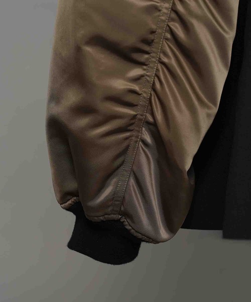 UNISEX》Prime-Over MA-1 Sleeve Double Breasted Curved Zip