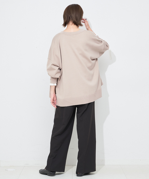 SLOBE IENA ウォッシャブルワイドシルエットカーディガン ブラウン 新品 ウォッシャブルワイドシルエットカーディガン（カーディガン）｜SLOBE