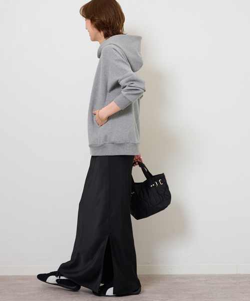 JOURNAL STANDARD relume（ジャーナルスタンダード　レリューム）の「CTダンボールフーディープルオーバー（パーカー・レディース・ブラウン/アイボリー/グレー・FREE）」の5枚目の写真