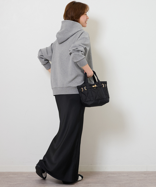 JOURNAL STANDARD relume（ジャーナルスタンダード　レリューム）の「CTダンボールフーディープルオーバー（パーカー・レディース・ブラウン/アイボリー/グレー・FREE）」の6枚目の写真