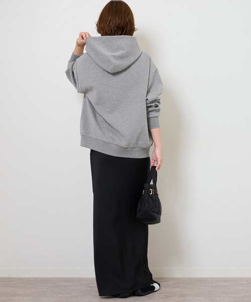 JOURNAL STANDARD relume（ジャーナルスタンダード　レリューム）の「CTダンボールフーディープルオーバー（パーカー・レディース・ブラウン/アイボリー/グレー・FREE）」の7枚目の写真